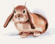 Zuty Hnedý králik na bielom pozadí, 80x100cm bez rámu a bez napnutia plátna - cena, porovnanie