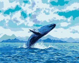 Zuty Hravá veľryba, 80x100cm plátno napnuté na rám