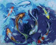 Zuty Japonské rybky, 80x100cm plátno napnuté na rám - cena, porovnanie