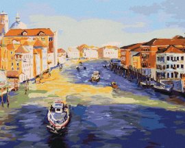 Zuty Kanál v Benátkach, 80x100cm plátno napnuté na rám