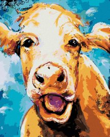Zuty Krava, 80x100cm plátno napnuté na rám