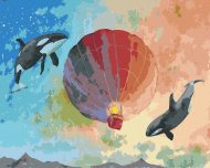 Zuty Lietajúce kosatky s teplovzdušným balónom, 80x100cm bez rámu a bez napnutia plátna - cena, porovnanie