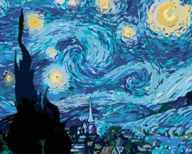 Zuty Maľovanie podľa čísel Hviezdna noc (van Gogh), 100x80cm napnuté plátno na ráme