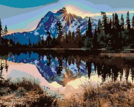Zuty Maľovanie podľa čísel Zasnežené hory, 100x80cm bez rámu a bez napnutia plátna