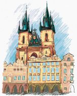 Zuty Maľovanie podľa čísel Týnsky chrám Praha, 80x100cm bez rámu a bez napnutia plátna - cena, porovnanie