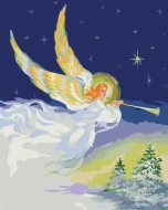 Zuty Maľovanie podľa čísel Vianočný anjel so zlatými krídlami, 80x100cm napnuté plátno na rám - cena, porovnanie