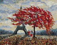 Zuty Maľovanie podľa čísel Zamilovaný pár a Eiffelova veža, 80x100cm bez rámu a bez napnutia plátna - cena, porovnanie
