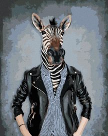 Zuty Maľovanie podľa čísel Zebra v oblečení, 80x100cm bez rámu a bez napnutia plátna