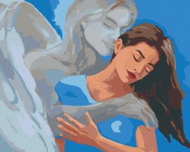 Zuty Maľovanie podľa čísel Žena v objatí anjela, 80x100cm napnuté plátno na rám