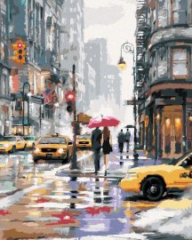 Zuty Maľovanie podľa čísel Žlté taxíky v New Yorku (Richard Macneil), 80x100cm bez rámu a bez napnutia plátna