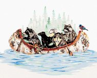 Zuty Maľovanie podľa čísel Zvieratá na loďke (Holly Simental), 80x100cm bez rámu a bez napnutia plátna - cena, porovnanie