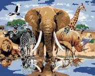 Zuty Maľovanie podľa čísel Zvieratá pri oáze Afrika (Howard Robinson), 80x100cm napnuté plátno na rám - cena, porovnanie