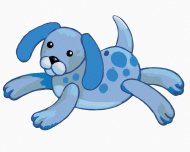 Zuty Modré plyšové šteňa (Sue Ellen Brown), 80x100cm bez rámu a bez napnutia plátna - cena, porovnanie