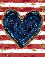 Zuty Modré srdce s červenými pruhmi (Haley Bush), 80x100cm bez rámu a bez napnutia plátna - cena, porovnanie
