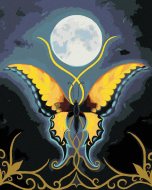 Zuty Motýľ s ornamentom mesiaca, 80x100cm bez rámu a bez napnutia plátna - cena, porovnanie
