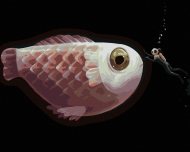 Zuty Obria ryba s potápačom, 80x100cm plátno napnuté na rám - cena, porovnanie