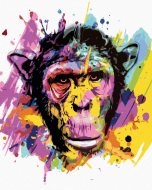 Zuty Opica na farebnom pozadí, 80x100cm plátno napnuté na rám - cena, porovnanie