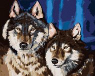 Zuty Pár vlkov, 80x100cm plátno napnuté na rám - cena, porovnanie