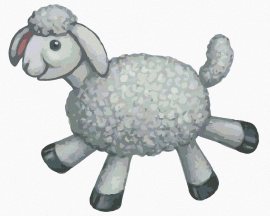 Zuty Plyšová ovečka (Sue Ellen Brown), 80x100cm plátno napnuté na rám