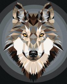 Zuty Polygónový vlk, 80x100cm plátno napnuté na rám
