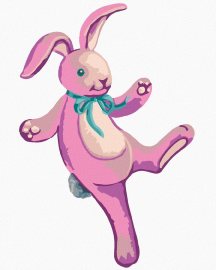 Zuty Ružový plyšový králiček (Sue Ellen Brown), 80x100cm plátno napnuté na rám