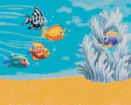 Zuty Rybičky plávajúce za kamarátom (Sue Ellen Brown), 80x100cm bez rámu a bez napnutia plátna