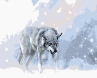 Zuty Sivý vlk v zimnej krajine, 80x100cm bez rámu a bez napnutia plátna - cena, porovnanie