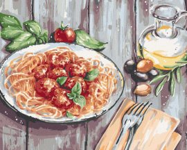 Zuty Špagety, 80x100cm vypnuté plátno na rám