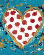 Zuty Srdce s červenými bodkami (Haley Bush), 80x100cm bez rámu a bez napnutia plátna - cena, porovnanie