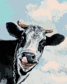 Zuty Šťastná krava, 80x100cm bez rámu a bez napnutia plátna