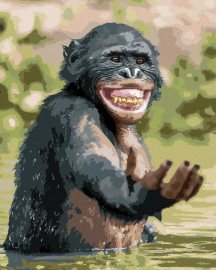 Zuty Šťastný šimpanz, 80x100cm plátno napnuté na rám