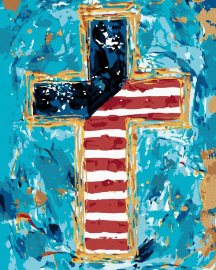 Zuty Farebný kríž (Haley Bush), 40x50cm bez rámu a bez vypnutia plátna