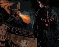 Zuty Harry Potter v aréne s drakom, 40x50cm plátno napnuté na rám - cena, porovnanie