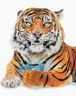 Zuty Maľovanie podľa čísel Tiger s kávou (Holly Simental), 40x50cm napnuté plátno na rám - cena, porovnanie