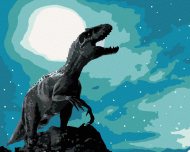 Zuty Maľovanie podľa čísel Tyrannosaurus rex v noci, 40x50cm bez rámu a bez napnutia plátna - cena, porovnanie