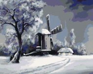 Zuty Maľovanie podľa čísel Vidiecka zimná krajina, 40x50cm napnuté plátno na rám - cena, porovnanie
