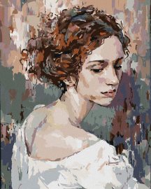 Zuty Maľovanie podľa čísel Zasnená žena portrét, 40x50cm bez rámu a bez napnutia plátna