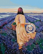 Zuty Maľovanie podľa čísel Žena s košíkom a levanduľové pole, 40x50cm bez rámu a bez napnutia plátna - cena, porovnanie