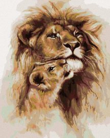 Zuty Milujúci lev, 40x50cm bez rámu a bez napnutia plátna