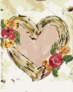 Zuty Ružové srdce s kvetmi (Haley Bush), 40x50cm plátno napnuté na rám - cena, porovnanie