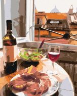 Zuty Talianska večera pri okne, 40x50cm bez rámu a bez napnutia plátna - cena, porovnanie