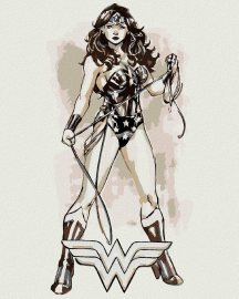 Zuty Wonder Woman čierno-biely plagát II, 40x50cm plátno napnuté na rám