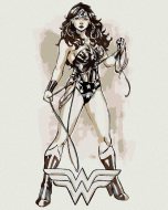 Zuty Wonder Woman čierno-biely plagát II, 40x50cm plátno napnuté na rám - cena, porovnanie