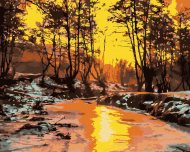 Zuty Studený západ slnka, 80x100cm plátno napnuté na rám - cena, porovnanie