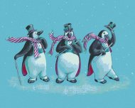 Zuty Tri tučniaky s klobúkmi (Sue Ellen Brown), 80x100cm plátno napnuté na rám - cena, porovnanie