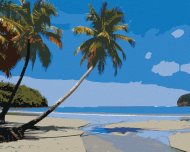Zuty Tropická pláž v Karibiku, 80x100cm bez rámu a bez napnutia plátna - cena, porovnanie