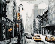 Zuty Ulice v New Yorku a taxíky, 80x100cm plátno napnuté na rám - cena, porovnanie