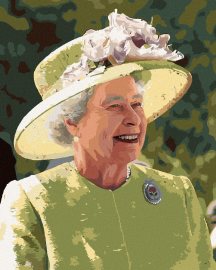 Zuty Usmievajúca sa kráľovná Alžbeta II., 80x100cm plátno napnuté na rám