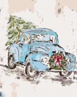 Zuty Vianočné auto (Haley Bush), 80x100cm bez rámu a bez napnutia plátna - cena, porovnanie