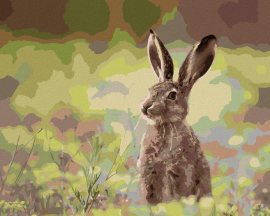 Zuty Zajac v tráve, 80x100cm bez rámu a bez napnutia plátna